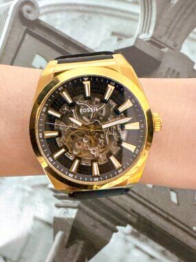 Fossil ME3208 Everett Automatic Skeleton Black Dial Watch